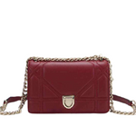 DIOR SMALL DIORAMA LAMBSKIN BAG BURGUNDY D05261