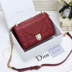 DIOR SMALL DIORAMA LAMBSKIN BAG BURGUNDY D05261