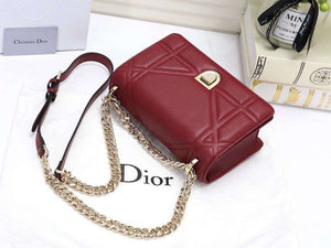 DIOR SMALL DIORAMA LAMBSKIN BAG BURGUNDY D05261