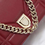 DIOR SMALL DIORAMA LAMBSKIN BAG BURGUNDY D05261