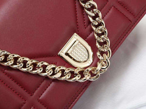 DIOR SMALL DIORAMA LAMBSKIN BAG BURGUNDY D05261