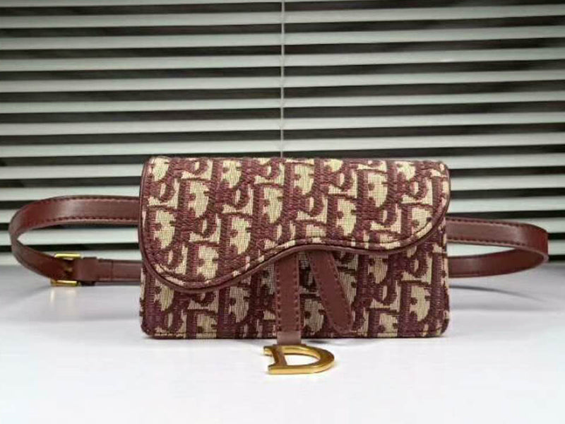 DIOR OBLIQUE SADDLE CLUTCH BURGUNDY D56162