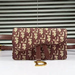 DIOR OBLIQUE SADDLE CLUTCH BURGUNDY D56162