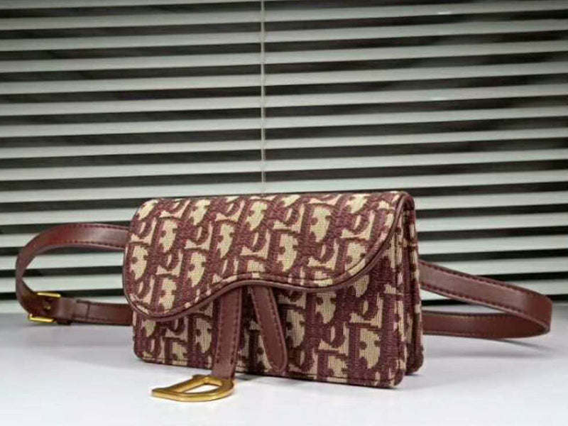 DIOR OBLIQUE SADDLE CLUTCH BURGUNDY D56162