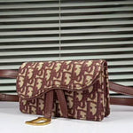 DIOR OBLIQUE SADDLE CLUTCH BURGUNDY D56162