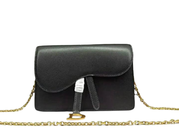 DIOR SADDLE CALFSKIN LEATHER CLUTCH BLACK D6620