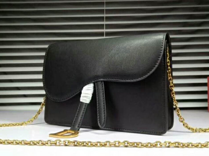 DIOR SADDLE CALFSKIN LEATHER CLUTCH BLACK D6620