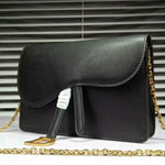 DIOR SADDLE CALFSKIN LEATHER CLUTCH BLACK D6620