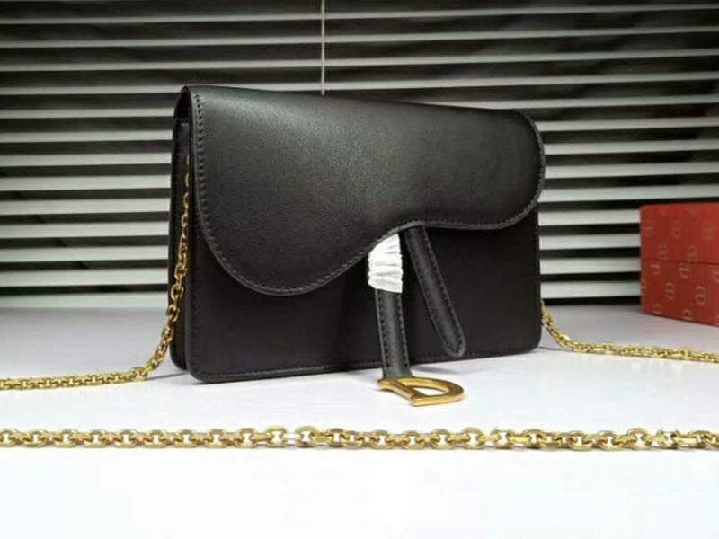 DIOR SADDLE CALFSKIN LEATHER CLUTCH BLACK D6620