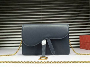 DIOR SADDLE CALFSKIN LEATHER CLUTCH DARK BLUE D66201