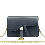 DIOR SADDLE CALFSKIN LEATHER CLUTCH DARK BLUE D66201