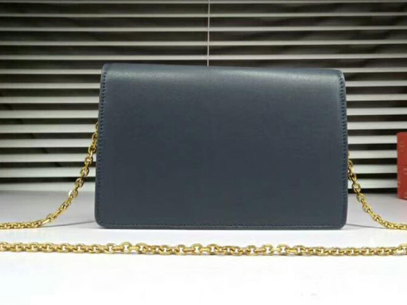 DIOR SADDLE CALFSKIN LEATHER CLUTCH DARK BLUE D66201