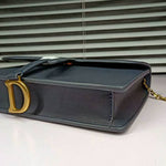 DIOR SADDLE CALFSKIN LEATHER CLUTCH DARK BLUE D66201