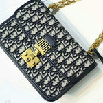 DIOR DIORADDICT FLAP CANVAS GOLD HARDWARE BLACK D100694