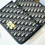 DIOR DIORADDICT FLAP CANVAS GOLD HARDWARE BLACK D100694