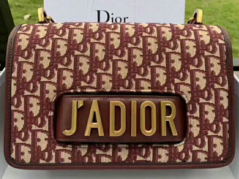 DIOR J'ADIOR FLAP CANVAS GOLD HARDWARE BURGUNDY D10050301