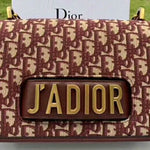 DIOR J'ADIOR FLAP CANVAS GOLD HARDWARE BURGUNDY D10050301