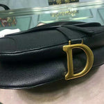 DIOR SADDLE CALFSKIN BAG GOLD HARDWARE BLACK M0446L