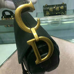 DIOR SADDLE CALFSKIN BAG GOLD HARDWARE BLACK M0446L