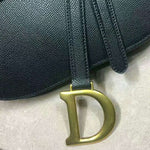 DIOR SADDLE CALFSKIN BAG GOLD HARDWARE BLACK M0446L