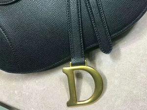 DIOR SADDLE CALFSKIN BAG GOLD HARDWARE BLACK M0446L