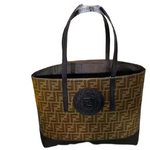 FENDI FABRIC FF SHOPPING TOTE BAG BLACK F041