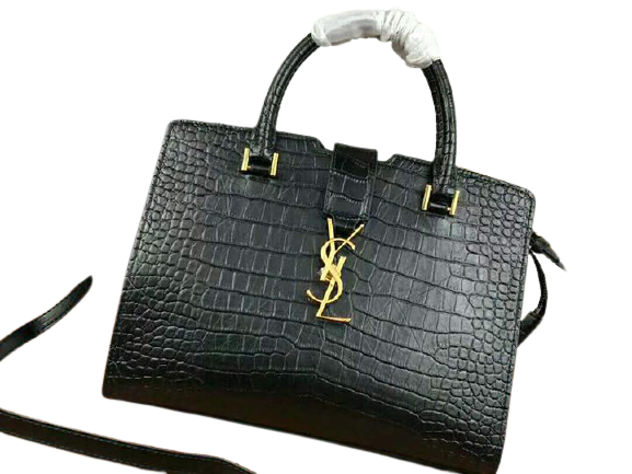 SAINT LAURENT CABAS YSL SMALL IN SMOOTH LEATHER BLACK