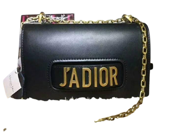 DIOR J'ADIOR AGED GOLD HARDWARE CALFSKIN BAG BLACK