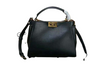 FENDI PEEKABOO ESSENTIAL CALFSKIN LEATHER BAG BLACK