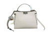 FENDI PEEKABOO ESSENTIAL CALFSKIN LEATHER BAG WHITE