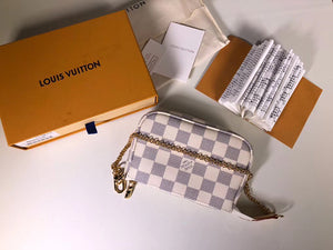 LOUIS VUITTON DAMIER AZUR CANVAS MINI POCHETTE ACCESSOIRES N58010