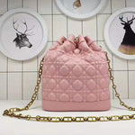 DIOR MISS DIOR LAMBSKIN BUCKET BAG PINK