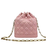 DIOR MISS DIOR LAMBSKIN BUCKET BAG PINK