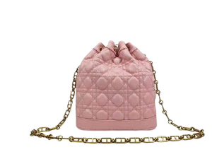 DIOR MISS DIOR LAMBSKIN BUCKET BAG PINK