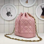 DIOR MISS DIOR LAMBSKIN BUCKET BAG PINK