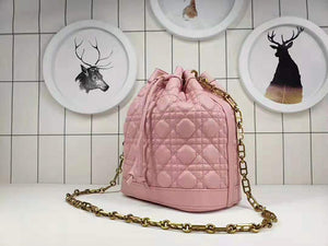 DIOR MISS DIOR LAMBSKIN BUCKET BAG PINK