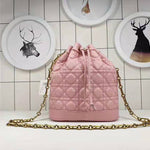 DIOR MISS DIOR LAMBSKIN BUCKET BAG PINK