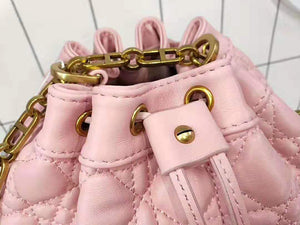 DIOR MISS DIOR LAMBSKIN BUCKET BAG PINK