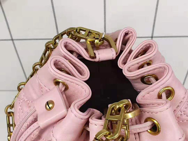 DIOR MISS DIOR LAMBSKIN BUCKET BAG PINK