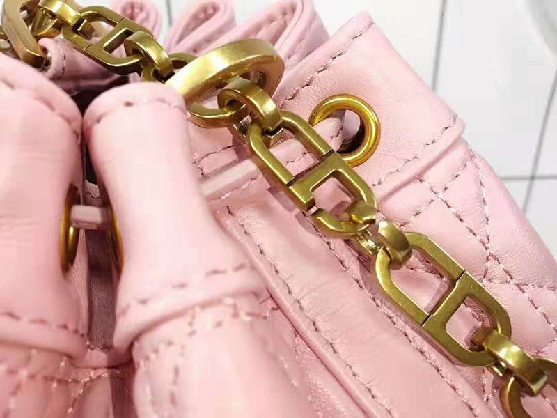 DIOR MISS DIOR LAMBSKIN BUCKET BAG PINK