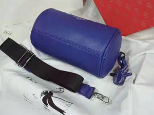 DIOR ROLLER POUCH IN DENIM GRAINED CALFSKIN BLUE