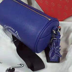 DIOR ROLLER POUCH IN DENIM GRAINED CALFSKIN BLUE