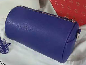 DIOR ROLLER POUCH IN DENIM GRAINED CALFSKIN BLUE