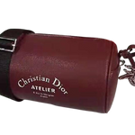 DIOR ROLLER POUCH IN DENIM GRAINED CALFSKIN BURGUNDY