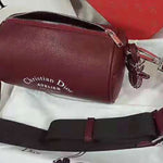 DIOR ROLLER POUCH IN DENIM GRAINED CALFSKIN BURGUNDY