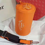 DIOR ROLLER POUCH IN DENIM GRAINED CALFSKIN ORANGE