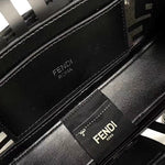 FENDI SMALL BAGUETTE BAG IN PU BLACK