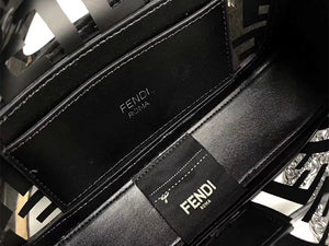 FENDI SMALL BAGUETTE BAG IN PU BLACK