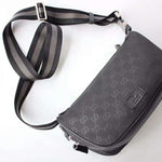 GUCCI GG GUCCISSIMA FANNY PACK WAIST SLING BAG BLACK