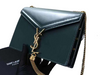 SAINT LAURENT CASSANDRA MONOGRAM CLASP BAG CALFSKIN GREEN